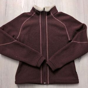 Kuhl Alfpaca Full Zip Fleece Sweater Medium Maroon Outdoors Hiking Athleisure